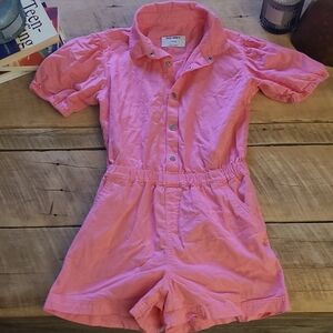 Old Navy Pink Short-Sleeve Snap Romper